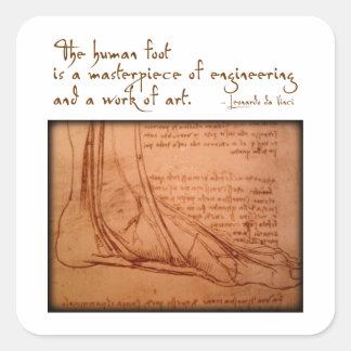 Sticker Carré da Vinci : "Le pied humain est..."