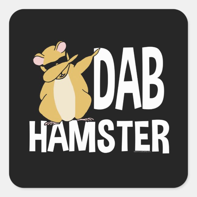 Sticker Carré Dab Hamster Funny mignon Dabbing Animal Dance (Devant)