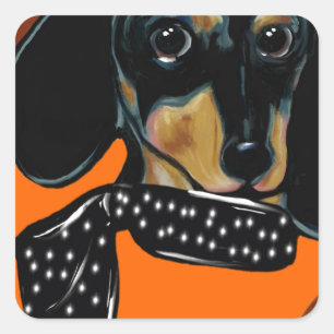 STICKER CARRÉ DACHSHUND