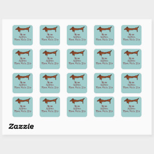 Sticker Carré Dachshund Abstrait Célèbre