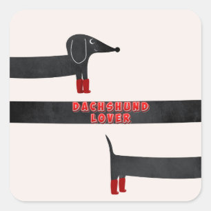 Sticker Carré Dachshund Lover