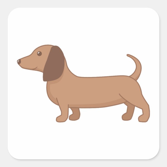 Sticker Carré Dachshund Wiener Saucisse Chien (Devant)