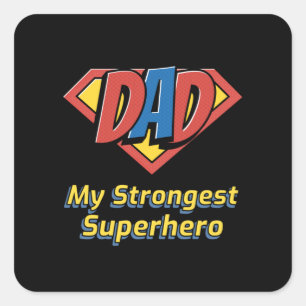 Sticker Carré DAD My Strongo Superhero