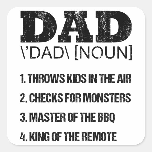 Sticker Carré DAD NOUN Fête des pères papa anniversaire papa (Devant)
