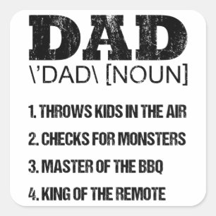 Sticker Carré DAD NOUN Fête des pères papa anniversaire papa