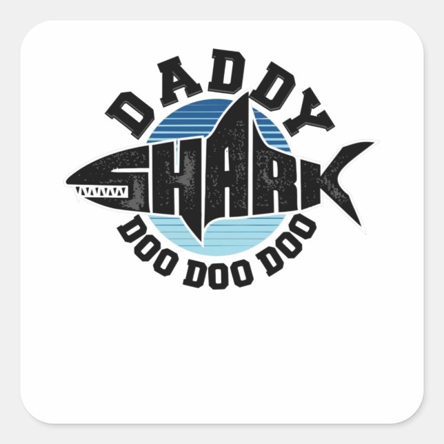 Sticker Carré Daddy Shark (Devant)