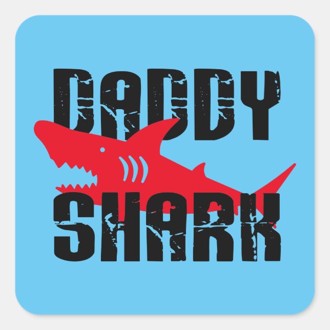 Sticker Carré Daddy Shark Worn Graphic (Devant)