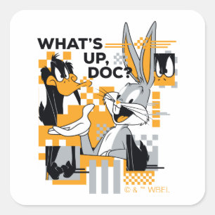 Sticker Carré DAFFY DUCK™ & BUGS BUNNY™ Glitch