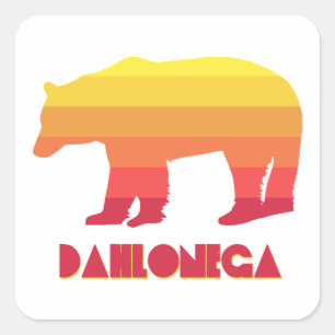 Sticker Carré Dahlonega Georgia Rainbow Bear