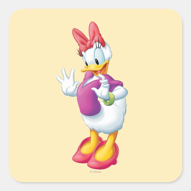 Sticker Carré Daisy Duck | Surpris (Devant)