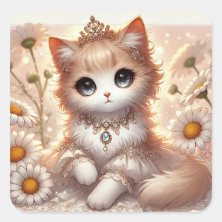 Sticker Carré Daisy Princess Cat