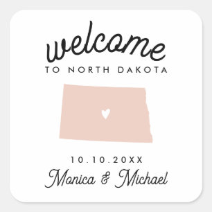 Sticker Carré DAKOTA DU NORD Destination Mariage N'IMPORTE QUELL