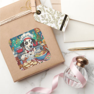 Sticker Carré Dalmatie : Noël festif