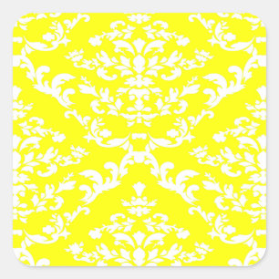 Sticker Carré Damas jaunes gras à Emporiomoffa
