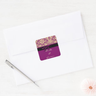 Sticker Carré Damas violet