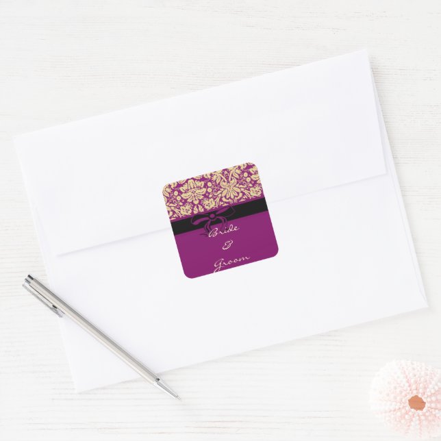 Sticker Carré Damas violet (Enveloppe)