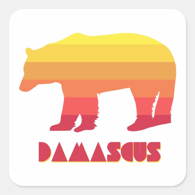 Sticker Carré Damas Virginia Rainbow Bear (Devant)