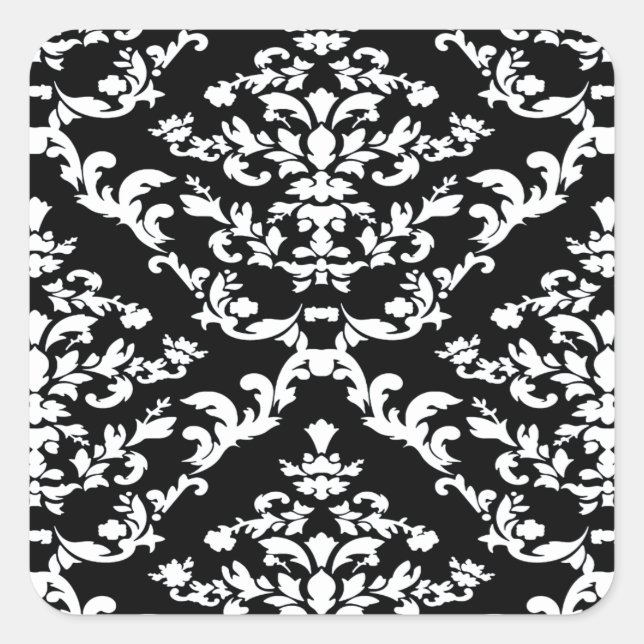 Sticker Carré Damask noir gras à Emporiomoffa (Devant)