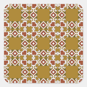 Sticker Carré Damask sans soudure : arrière - plan motif vintage