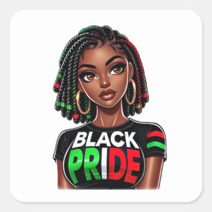 Sticker Carré Dame de Black Pride