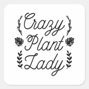 Sticker Carré Dame Plante folle