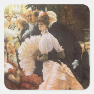 Sticker Carré Dame politique par James Tissot, victorien antique