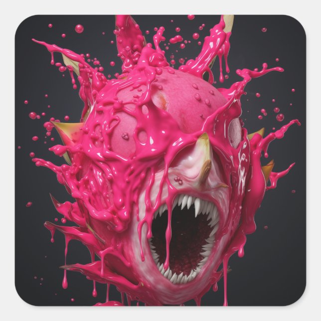 Sticker Carré Dames de fruits de dragon jucifiées (Devant)