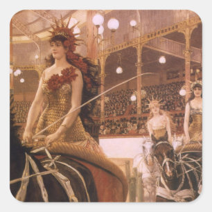 Sticker Carré Dames des Voitures (alias Cirque) de James Tissot