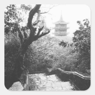 Sticker Carré Danang Vietnam, Vue Temple Marble Mountain