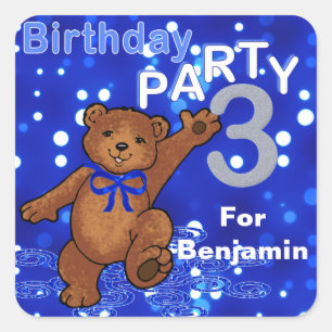 Sticker Carré Dancing Bears 3e anniversaire
