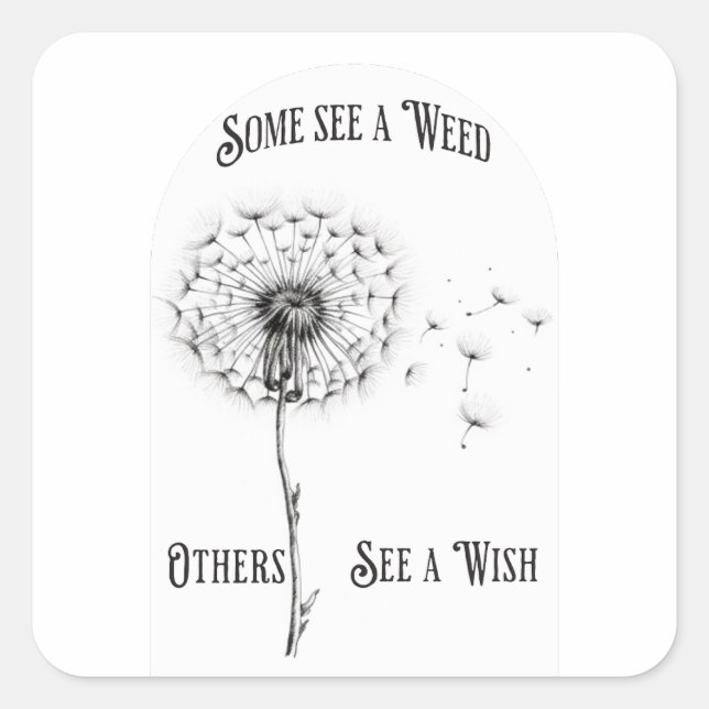 Sticker Carré Dandelion Wish (Devant)