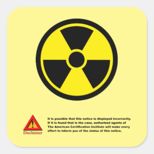 Sticker Carré Danger de rayonnement