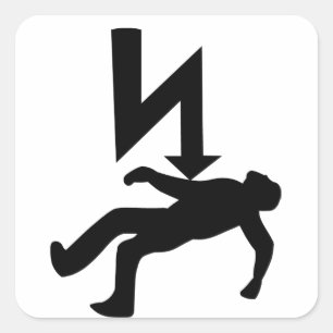 Sticker Carré Danger de symbole de décharge électrique