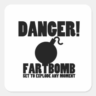 Sticker Carré Danger ! La bombe atomique explose