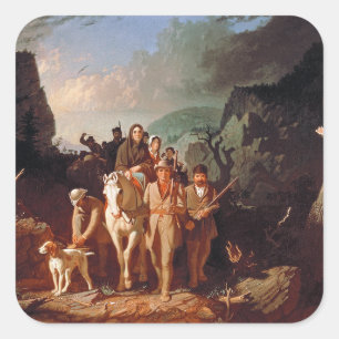Sticker Carré Daniel Boone escortant des colons 