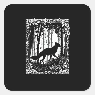 Sticker Carré Dans Forest Cottagecore Goblincore Forestcore