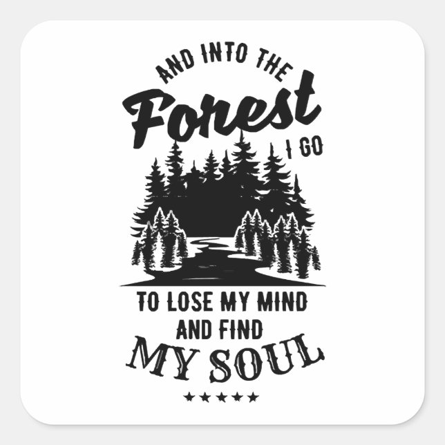 Sticker Carré Dans la forêt je vais (Devant)