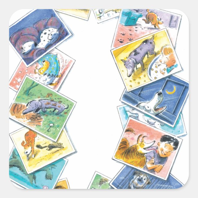 Sticker Carré Dans la vie d'un chien (Devant)