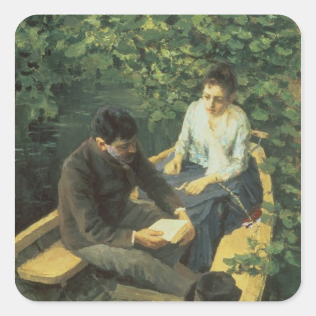 Sticker Carré Dans le bateau, 1888 (Devant)