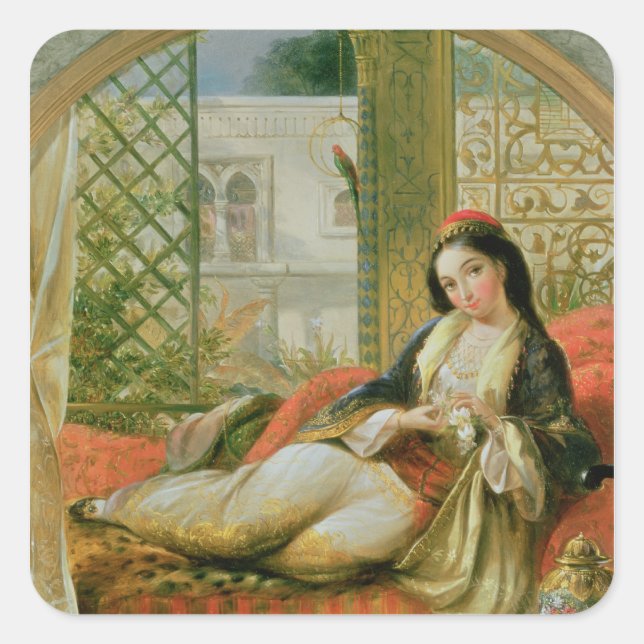 Sticker Carré Dans le Harem (Devant)