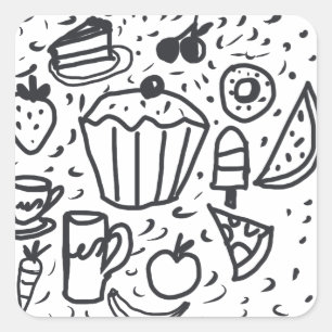 Sticker Carré Dans Mon Doodle Era Art Fun Pour Elle