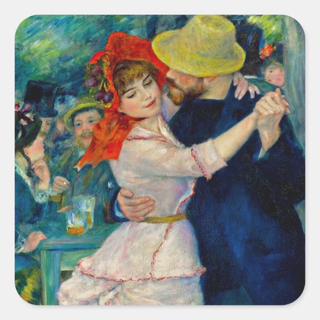 Sticker Carré Danse à Bougival Pierre Renoir (Devant)