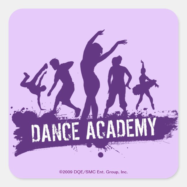 Sticker Carré Danse Acadmey Danseur Silhouettes Logo (Devant)