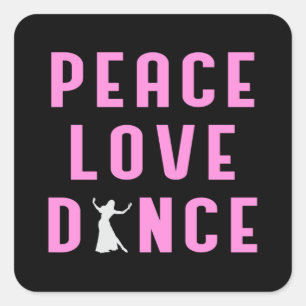 Sticker Carré Danse Amour Danser Fête Sport Danser Danser Drôle