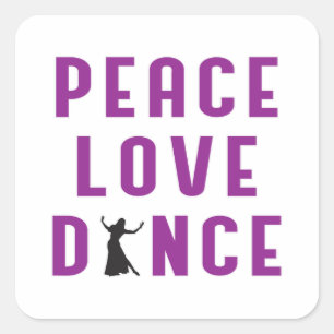 Sticker Carré Danse Amour Danser Fête Sport Danser Danser Drôle
