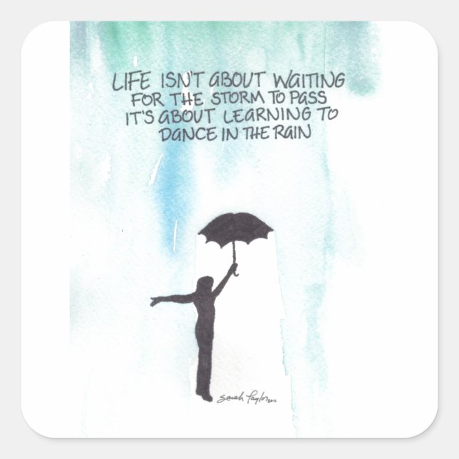 Sticker Carré Danse Dans La Pluie (Devant)