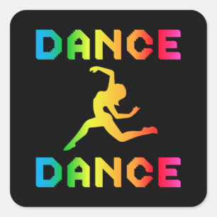 Sticker Carré Danse Danser Soirée Musique Sport Danser Idée cade