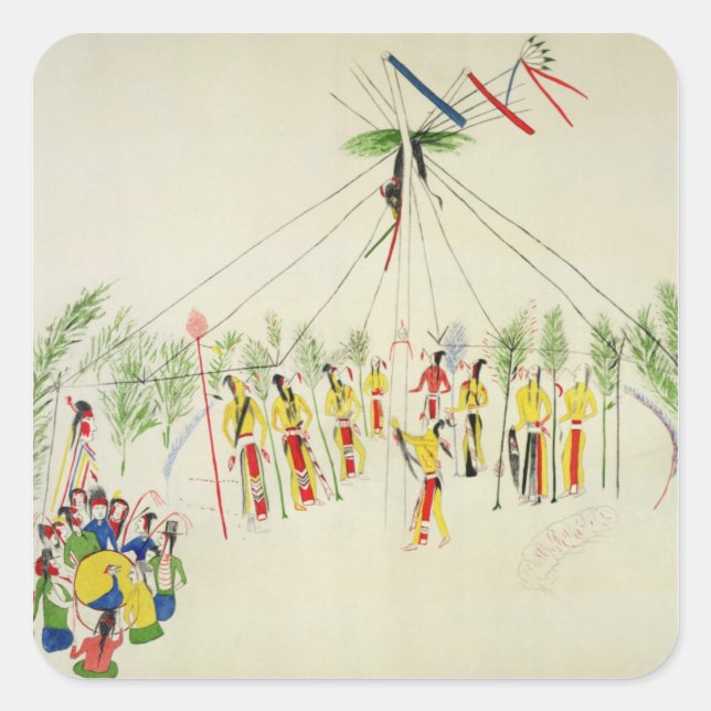 Sticker Carré Danse de la shoshone (Devant)