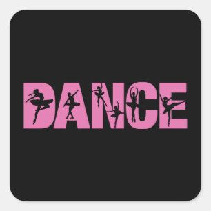 Sticker Carré DANSE Rose avec coutures Ballerina