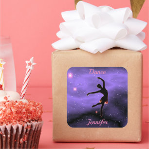 Sticker Carré Danse rose et violet